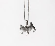Sterling Silver Dog Pendant with Sparkly Collar