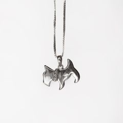 Sterling Silver Dog Pendant with Sparkly Collar