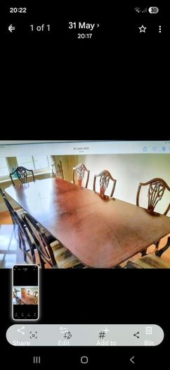 8 seater dining room table and chairs