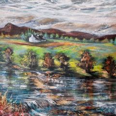 Pastoral Landscape Painting 87x65cm on canvas