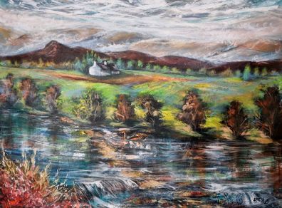 Pastoral Landscape Painting 87x65cm on canvas