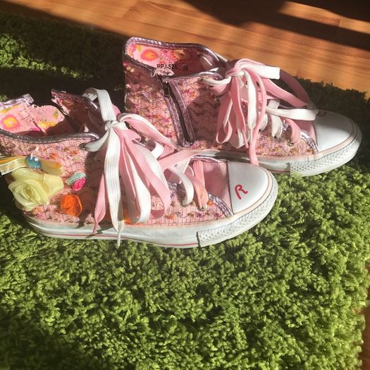 Pink Canvas High Top Trainers From Replay