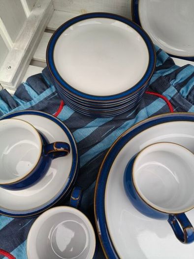 28 piece Denby Imperial Blue Dinnerware