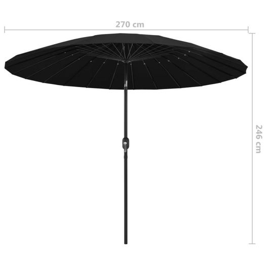 Outdoor Parasol with Aluminium Pole 270 cm Black