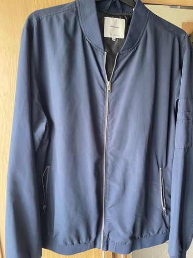 JACK & JONES Blue Bomber Mens Jacket size XXL ,Full Zip