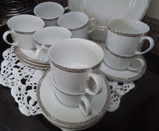 Royal Doulton Platinum Tea /Coffee Cups & Saucers
