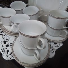 Royal Doulton Platinum Tea /Coffee Cups & Saucers