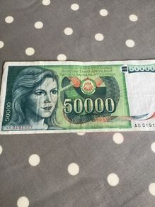Old Yugoslavia Banknote 50,000 Dinara