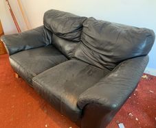 Black leather couch