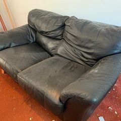Black leather couch