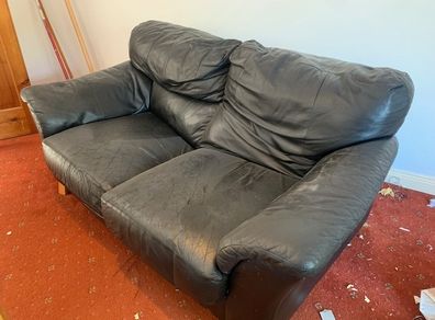 Black leather couch