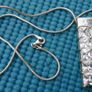 Vintage 925 Sterling Silver  Crystal Stone Studded Pendant With Chain 23.8g L10" Image 10