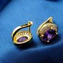 18K Gold Plated CZ Hoop Earrings Image 3
