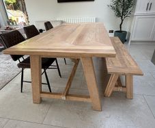 Dining table bench and chairs