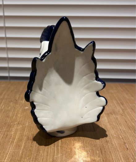Blue And White Ceramic Cockerel / Rooster Ornament