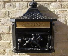 Aluminium Post Box  Wall Mounted  Black D196