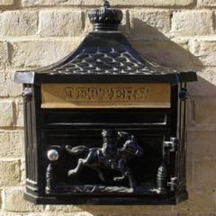 Aluminium Post Box  Wall Mounted  Black D196