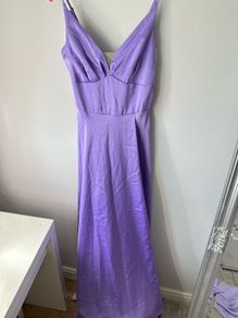 Satin purple maxi dress