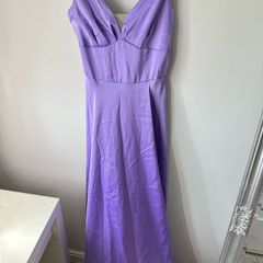 Satin purple maxi dress
