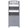 Bathroom Cabinet Grey 46x24x116 cm Paulownia Wood Image 3
