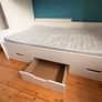 White Triple Bunk Bed with Drawers and Slide Image 8