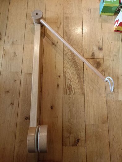 Natural wood cot mobile