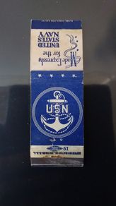 WW2 Matchbook Cover - United States Navy - 1940s