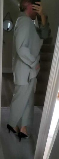 ZARA Pistachio Green Blazer + Ankle Length Wide Leg Pants Sz L - Fit 12-14UK - Bnwt Rrp 99