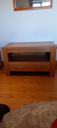 solid oak tv stand