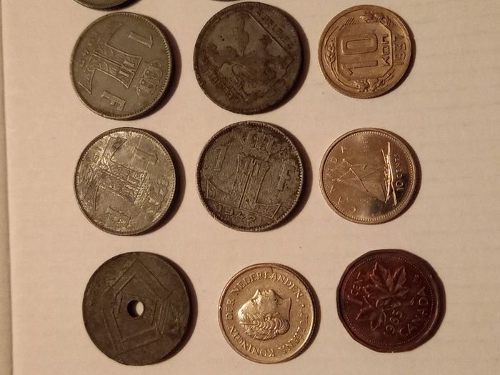 Mixed World Coin Job Lot - Soviet Union, Lithuania, Belgium & More (13 Pcs)