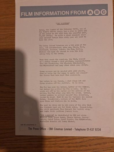 The Warriors Press Kit 1979