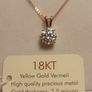 18kt Vermeil Hard Gold Plated Sterling Silver 3.5 carat Moissanite Solitaire Pendant and Chain Image 4