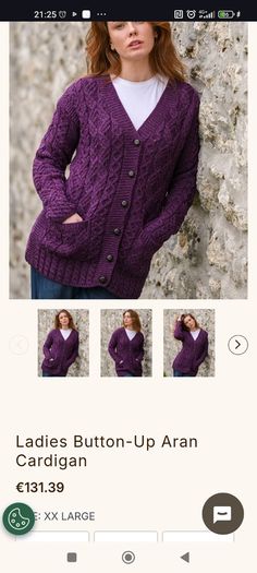 bnwt pure wool Aran cardigan
