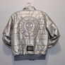 Roberto Geissini Metallic Silver Skull Puffer Jacket Y2K Streetwear  Unisex Fit Size M Image 8