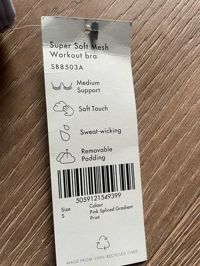 Sweaty Betty super soft mesh workout bra activewear sports gym yoga bra size S BNWT