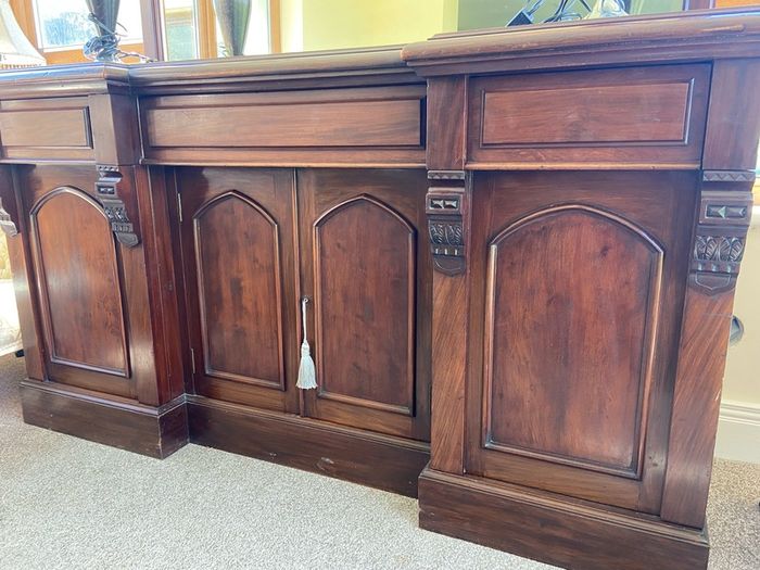 Antique Victorian mirror back four door sideboard