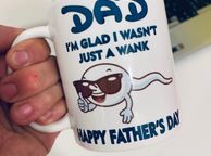 main image for ad DAD im glad i wasnt just a wank mug happy fathers day mug gift present for fathers day