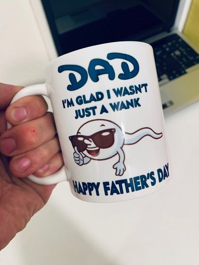 DAD im glad i wasnt just a wank mug happy fathers day mug gift present for fathers day