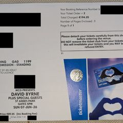 David Byrne Ticket