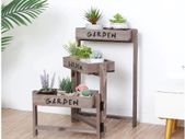 3 Tier Wooden Garden Plant Stand Vintage Herb Flower Succulent Holder Folding Display Shelf for Indoor Outdoor Yard Patio