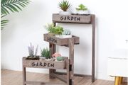 3 Tier Wooden Garden Plant Stand Vintage Herb Flower Succulent Holder Folding Display Shelf for Indoor Outdoor Yard Patio