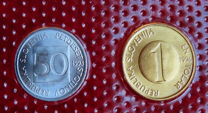 Slovenia Coins Banknote Stamp set vintage currency collectors