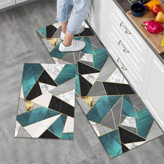 FREE P&P  2 Pieces Non Slip Kitchen Mat Kitchen Rug Set, Washable Modern Mats and Rugs for Hallway, Dining Room and Entryway, 40x60cm + 40x120cm