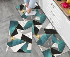 FREE P&P  2 Pieces Non Slip Kitchen Mat Kitchen Rug Set, Washable Modern Mats and Rugs for Hallway, Dining Room and Entryway, 40x60cm + 40x120cm