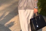 Grey satin Dress and karen Millen cardigan outfit