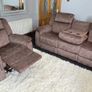 Gresham 3+2 or 3+1+1 Sand Fabric Recliner Sofa Set Image 4