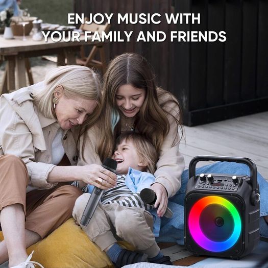 Karaoke Machine + 2 Wireless Mics - Bluetooth - New Sealed