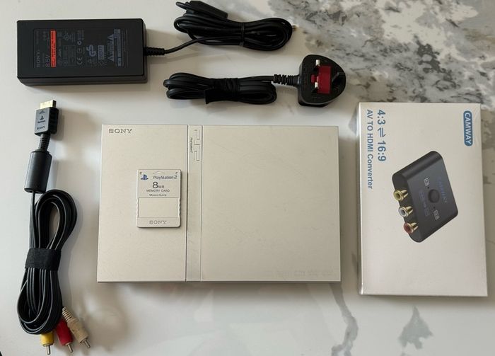 Sony PlayStation 2 PS2 Slim Satin Silver SCPH-77003 PAL