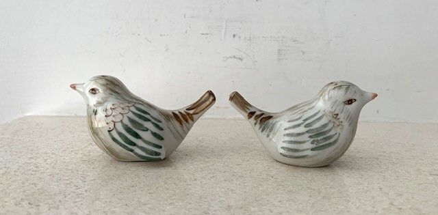 Vintage Hand Painted Sparrows 1970s