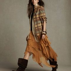 Zara Green, Brown, Yellow Ramie Striped Shirt Blouse